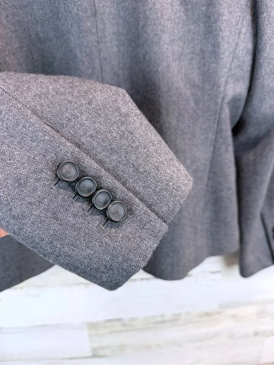 Talbots Wool Bow Blazer Gray Petite Preppy Officecore Coquette Chic Sz 10P - Picture 10 of 12